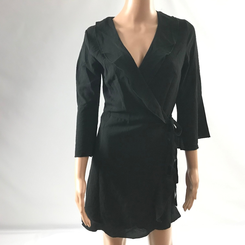 Outrageous Fortune Women's Wrap Dress Black Size 6